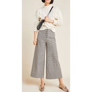 NWOT Anthropologie Roma Plaid Chenille Trousers, Sz10, $118 F28